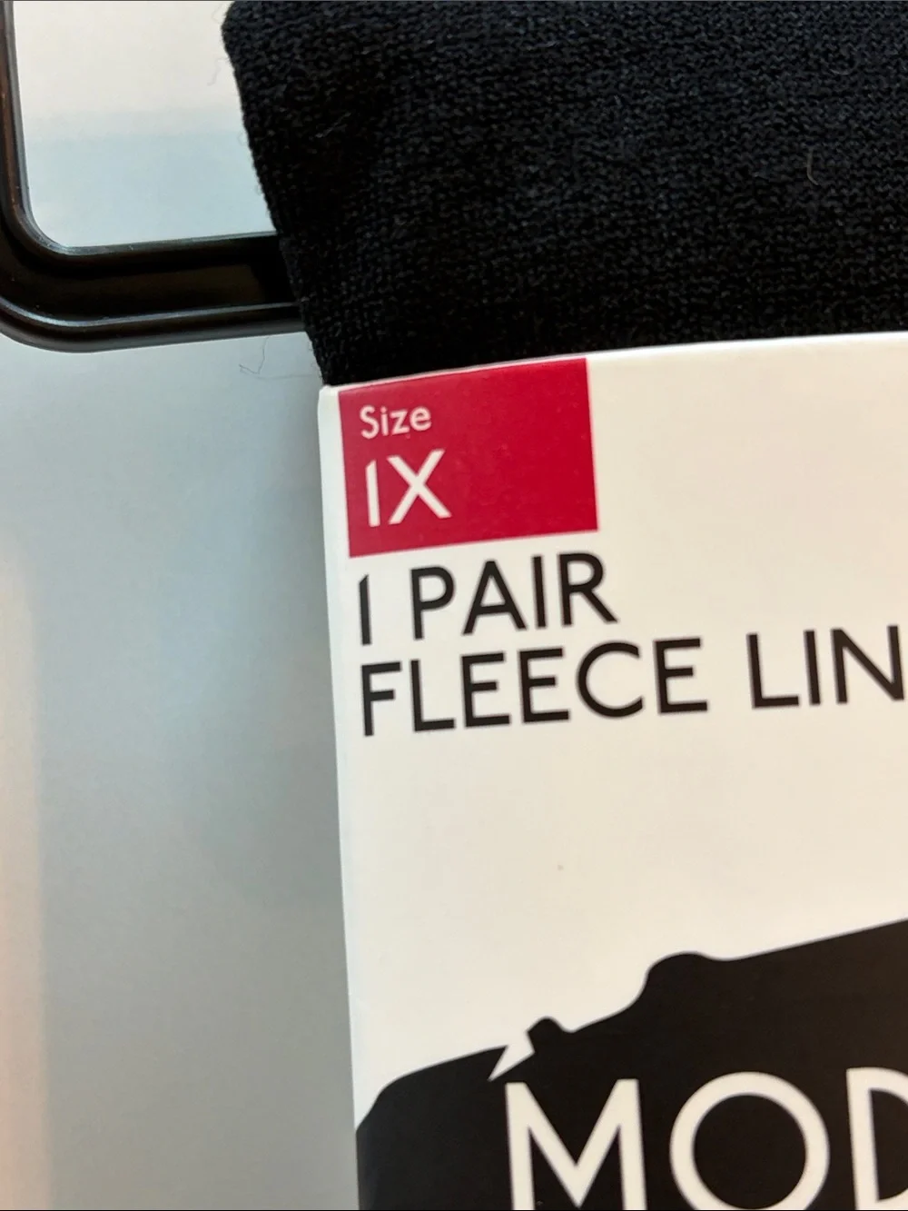 Modern Heritage Fleece Lined Footed Black Tights Size XL New!